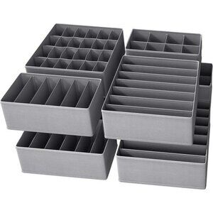 Foldable Dresser Drawer Organizer Set Underwear Sock Closet Storage Bins